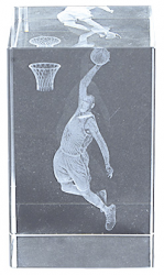 2100-02 Basquetball Trophies glass CUB  8CM