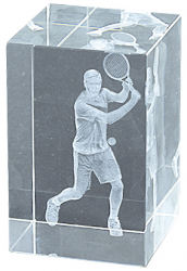 2100-13 Tenis Trofeo CUBO CRISTAL 8CM